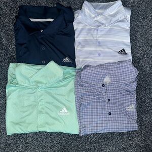 Adidas Polo Shirt Bundle - Navy, White, Mint, Plaid
